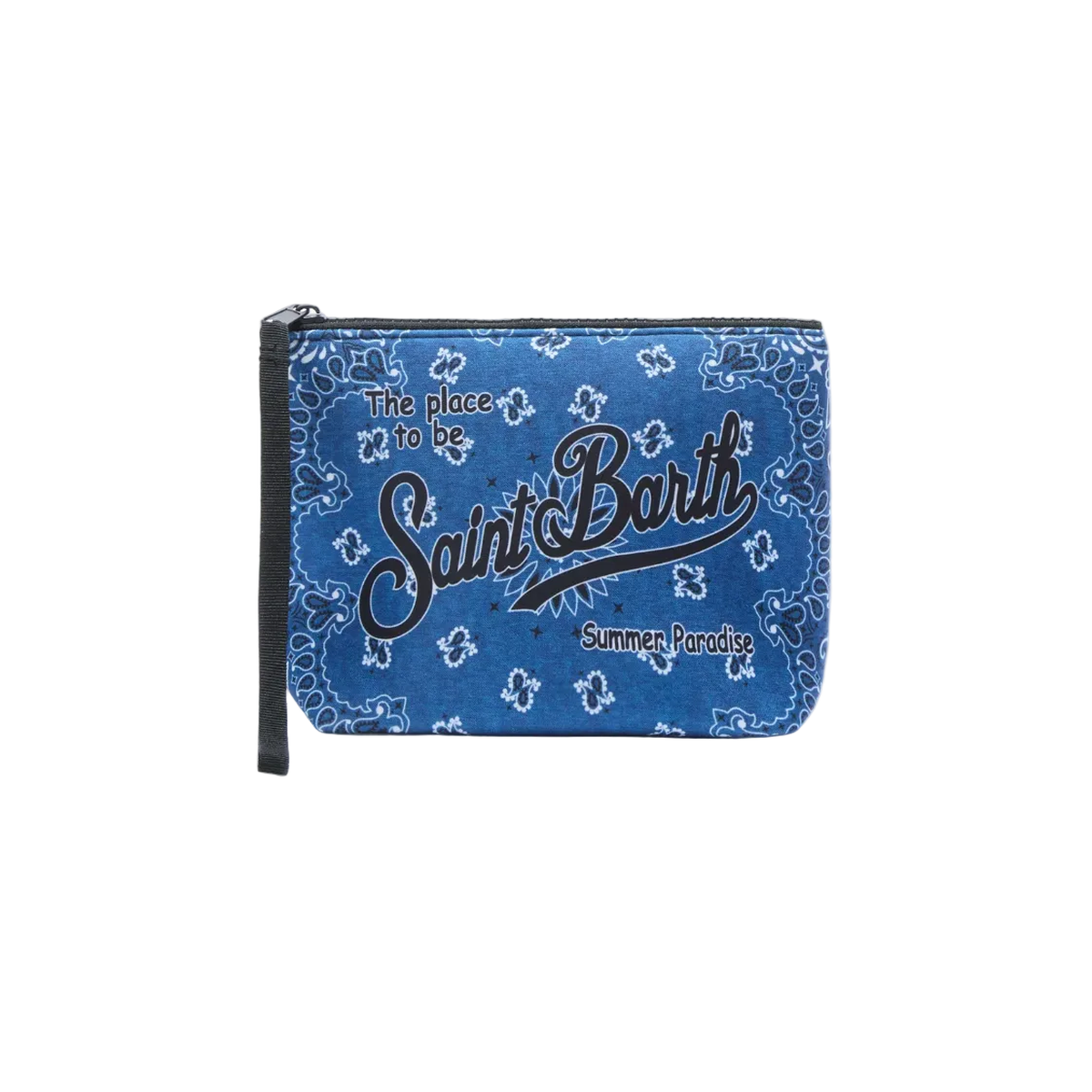 MC2 Saint Barth Aline scuba pouch with blue bandana print