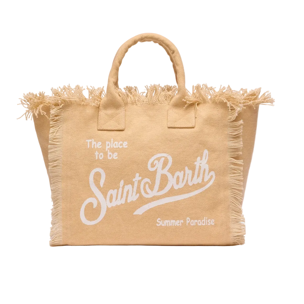 MC2 Saint Barth Colette beige cotton canvas handbag