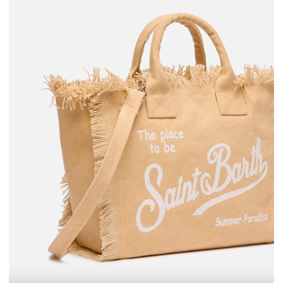MC2 Saint Barth Colette beige cotton canvas handbag