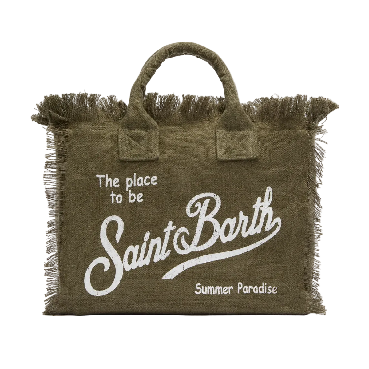 MC2 Saint Barth Colette military green handbag in 100% LINEN