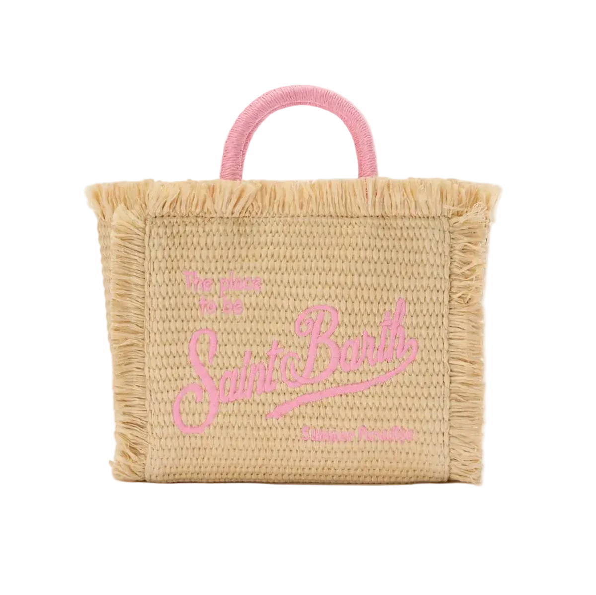 MC2 Saint Barth colette  straw effect bag with embroidered logo