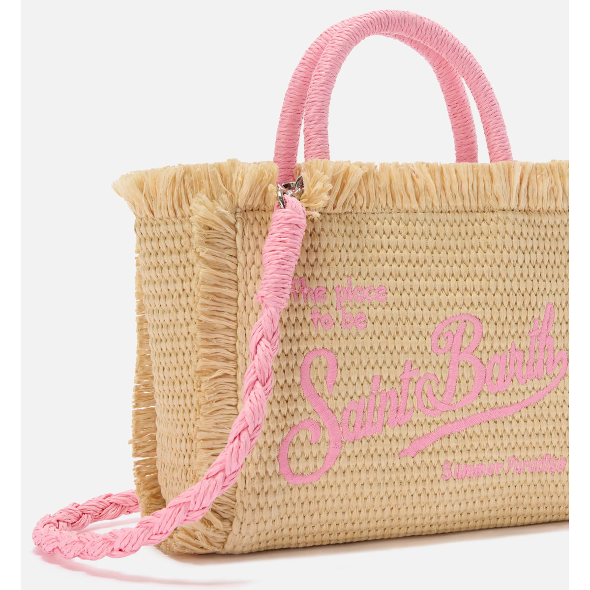 MC2 Saint Barth colette  straw effect bag with embroidered logo