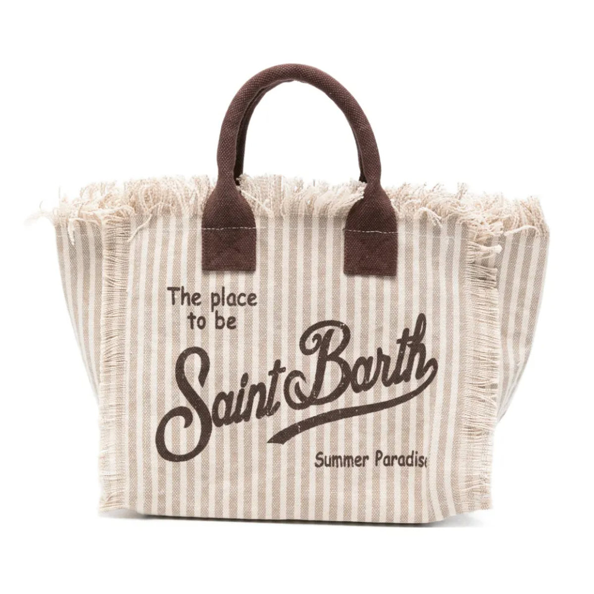 MC2 Saint Barth Colette striped frayed tote bag