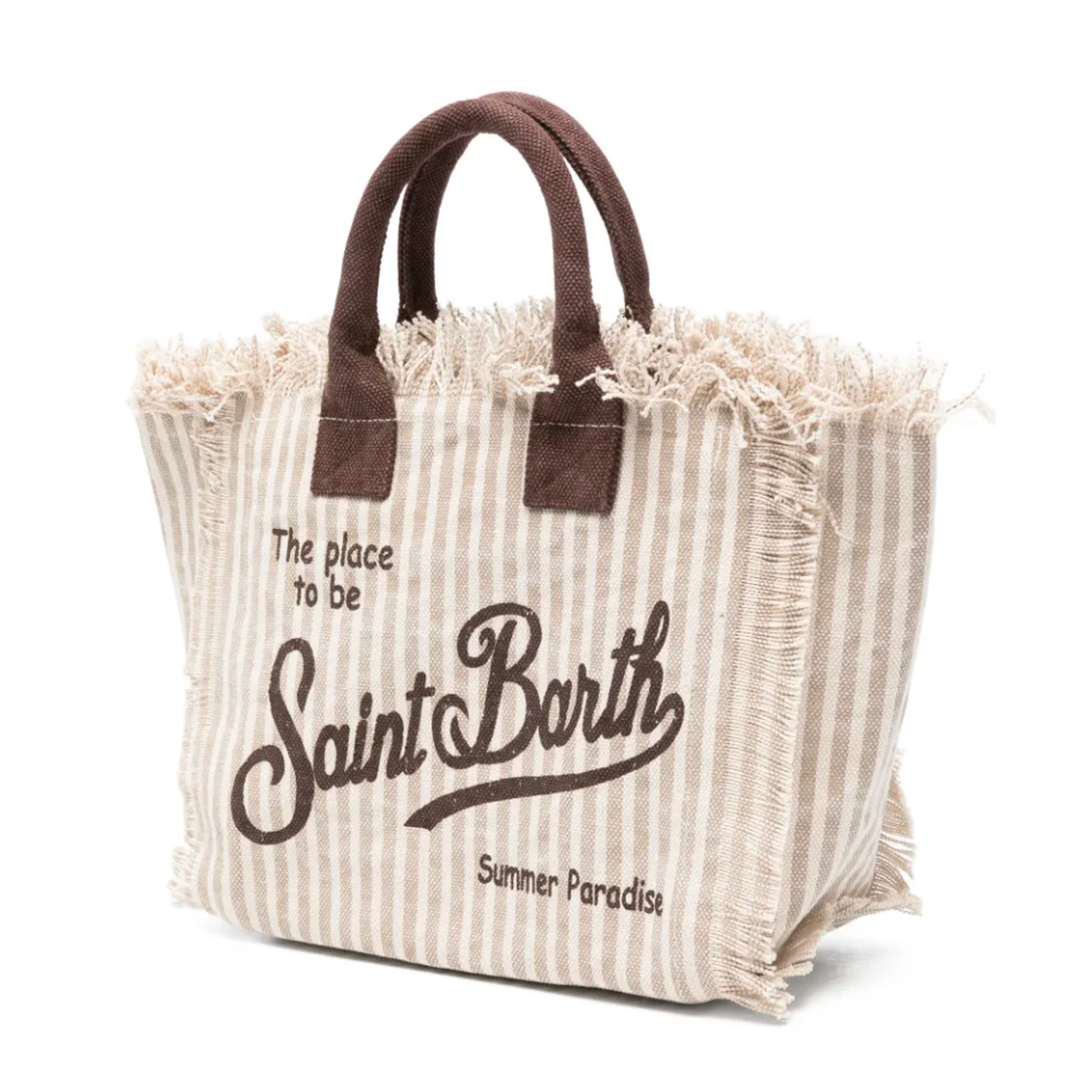 MC2 Saint Barth Colette striped frayed tote bag