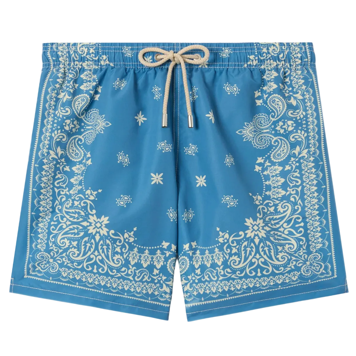 MC2 Saint Barth Gustavia light blue swim shorts with bandana print