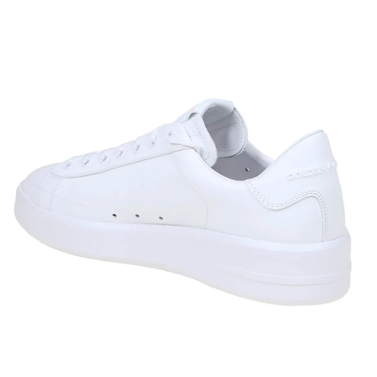 Golden Goose Purestar Leather Sneakers in White with a Star Shiny Leather Heel
