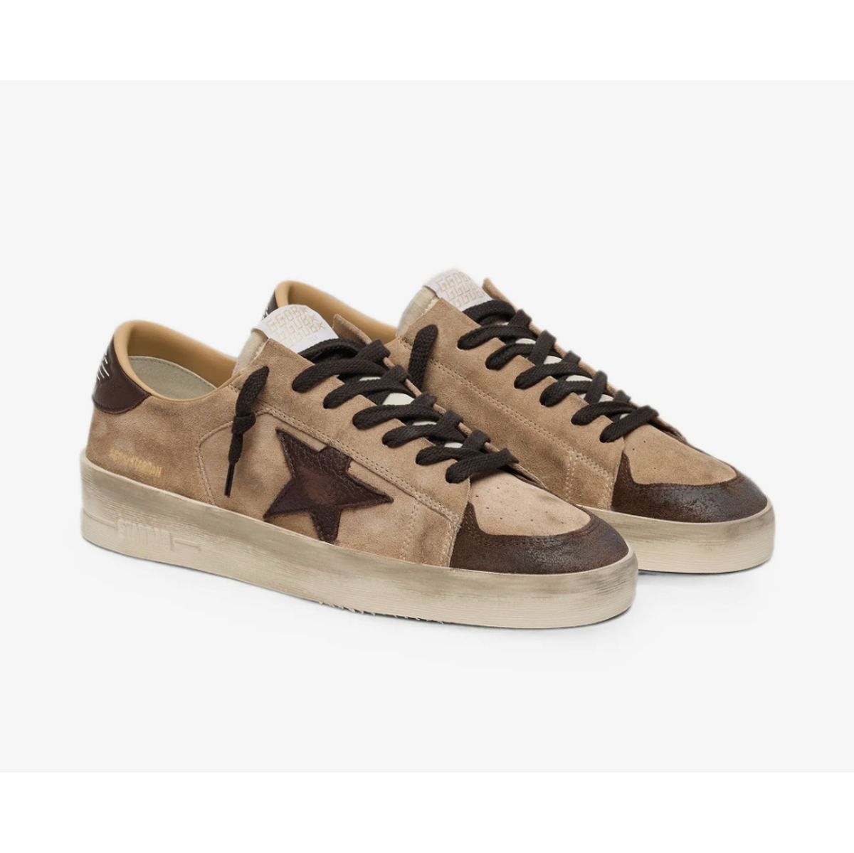 Golden Goose Stardan Suede Toe Nylon Tongue Suede Upper Leather Star And Heel