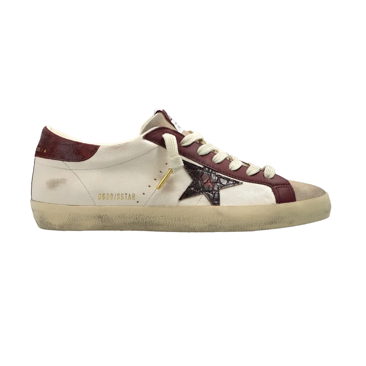 Golden Goose Super Star Suede Toe And Heel Nappa Upper Cocco Printed Star