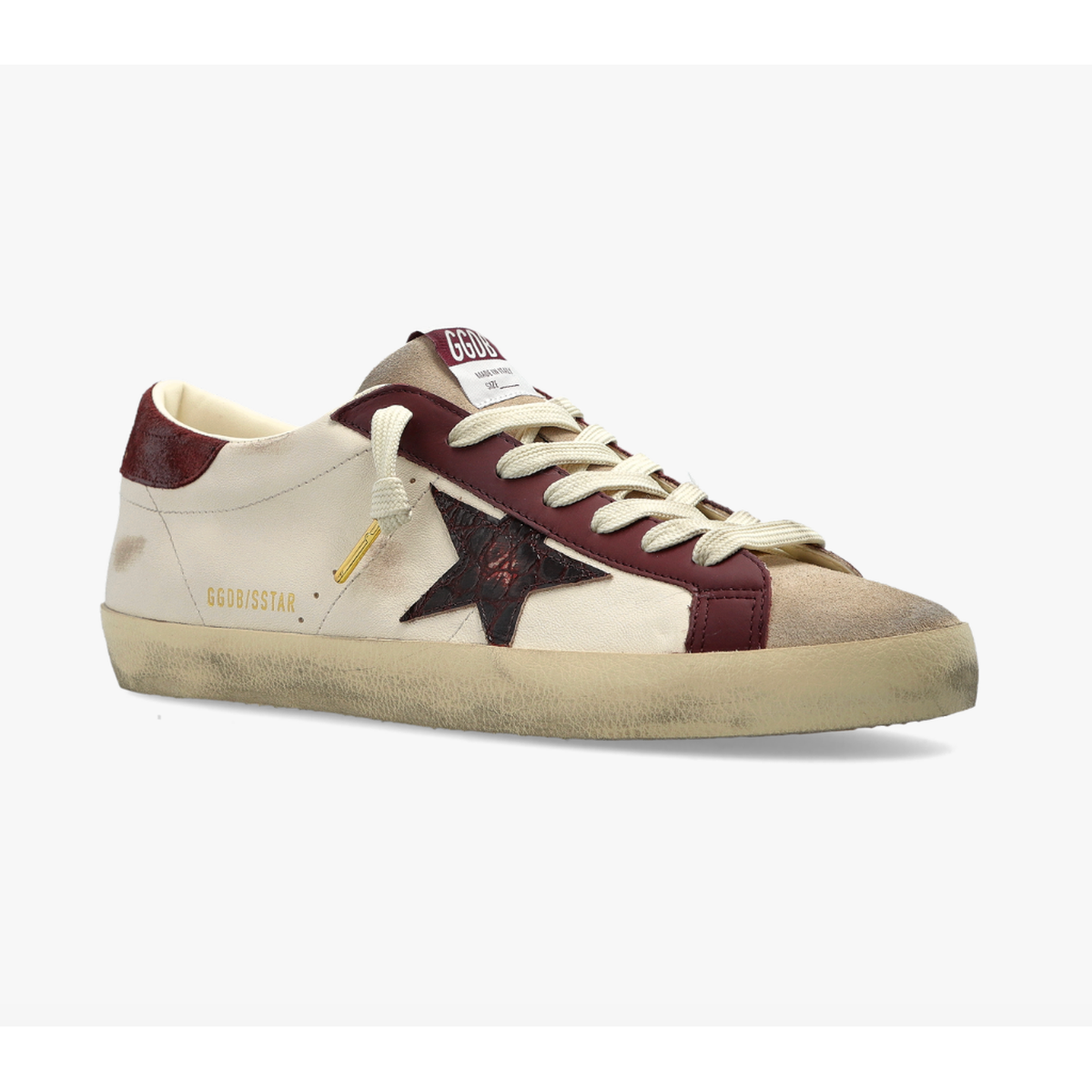 Golden Goose Super Star Suede Toe And Heel Nappa Upper Cocco Printed Star