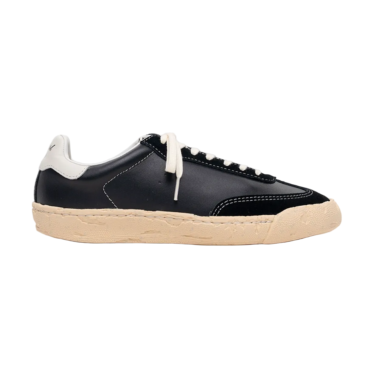 Maison Mihara Yasuhiro "FRANCIS" PAST Sole Mixed Material Black Low-Top Sneakers