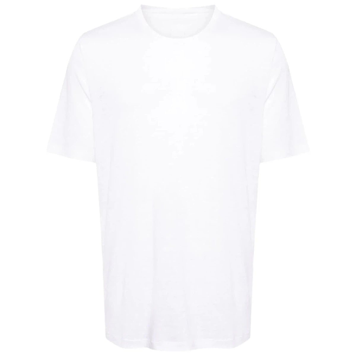 120% Lino White Solid T-Shirt 31ALIM791Q