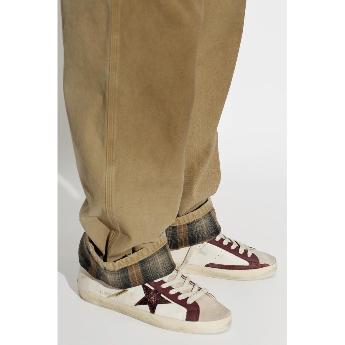 Golden Goose Super Star Suede Toe And Heel Nappa Upper Cocco Printed Star
