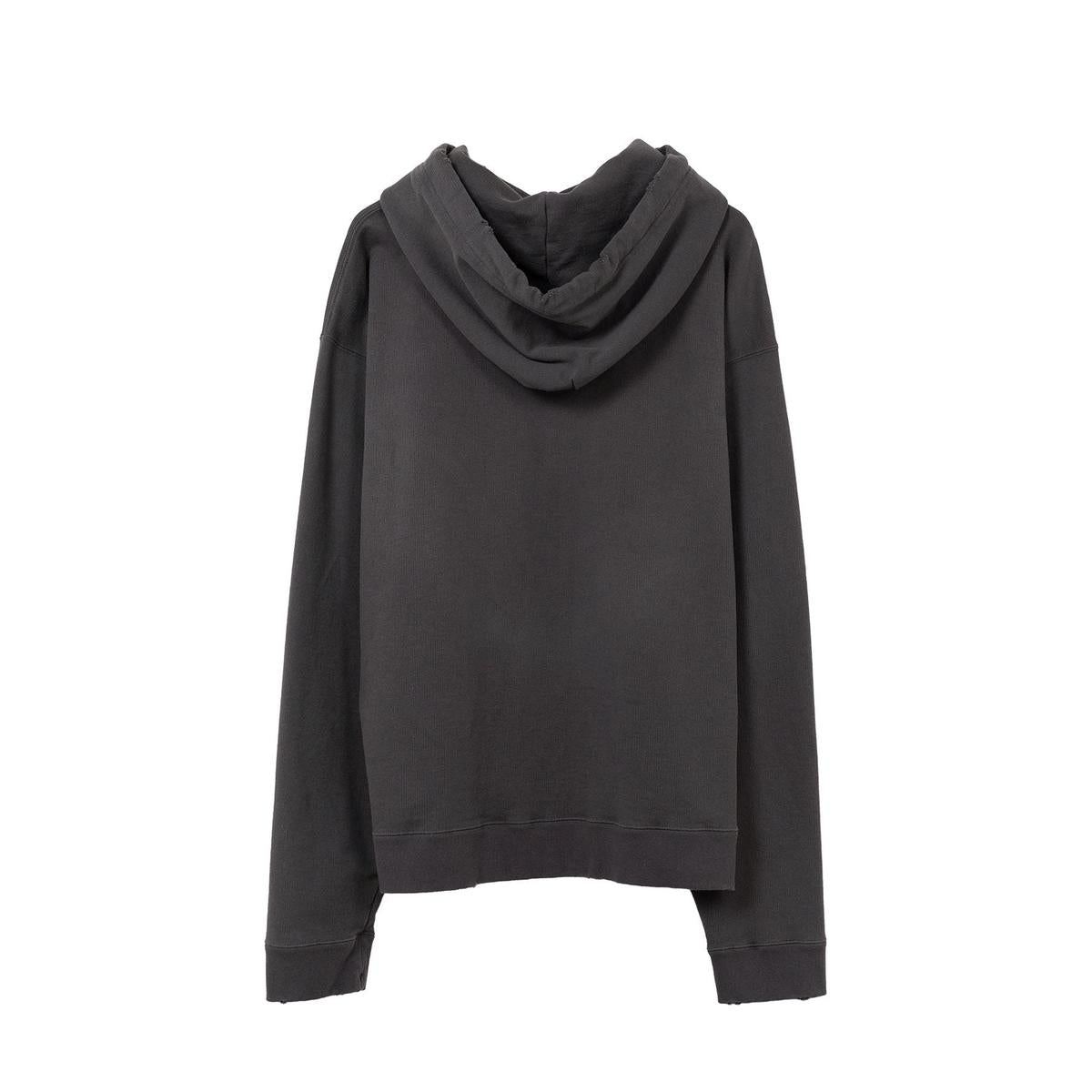 Maison Mihara Dog Printed Embellished Distressed Black Hoodie