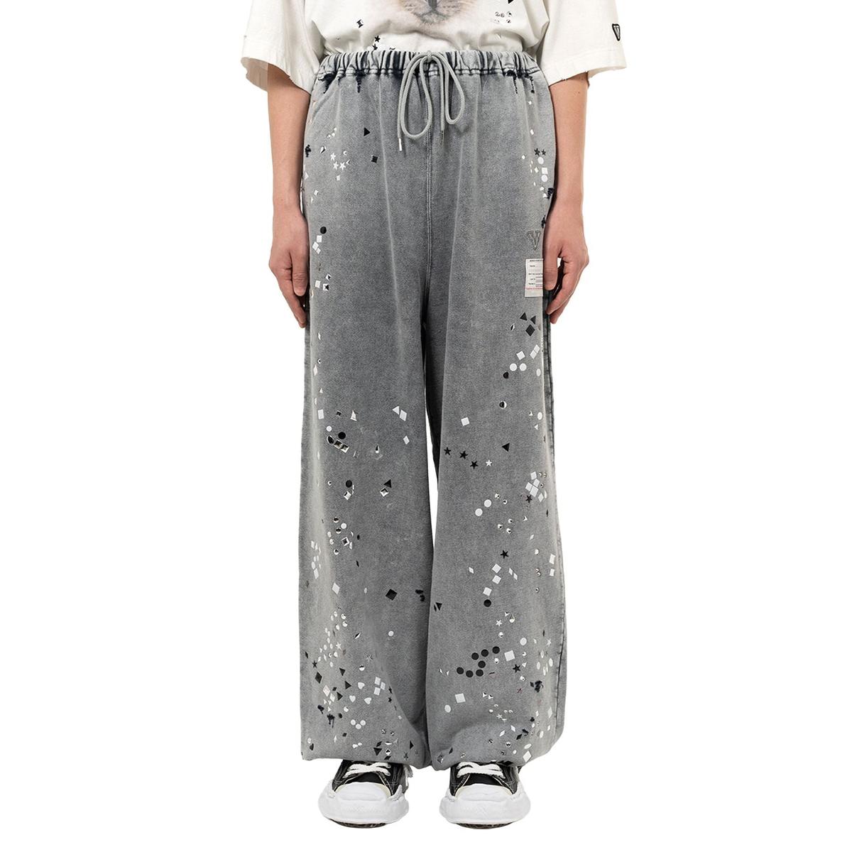 Maison Mihara Embellished Bleached Gray Sweat Pants