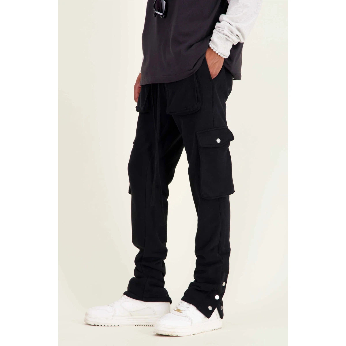 Mouty Black Fleece Cargo Pants