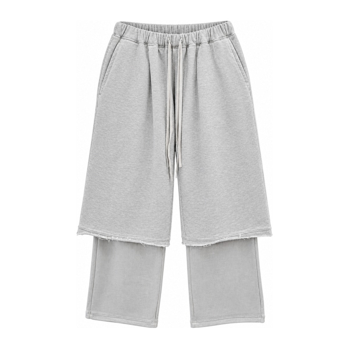 Discovered Layered Wide Trousers in Gray