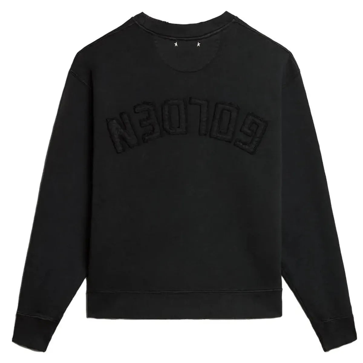 Golden Goose Cotton Jersey Sweatshirt with reverse Logo in Washed Black