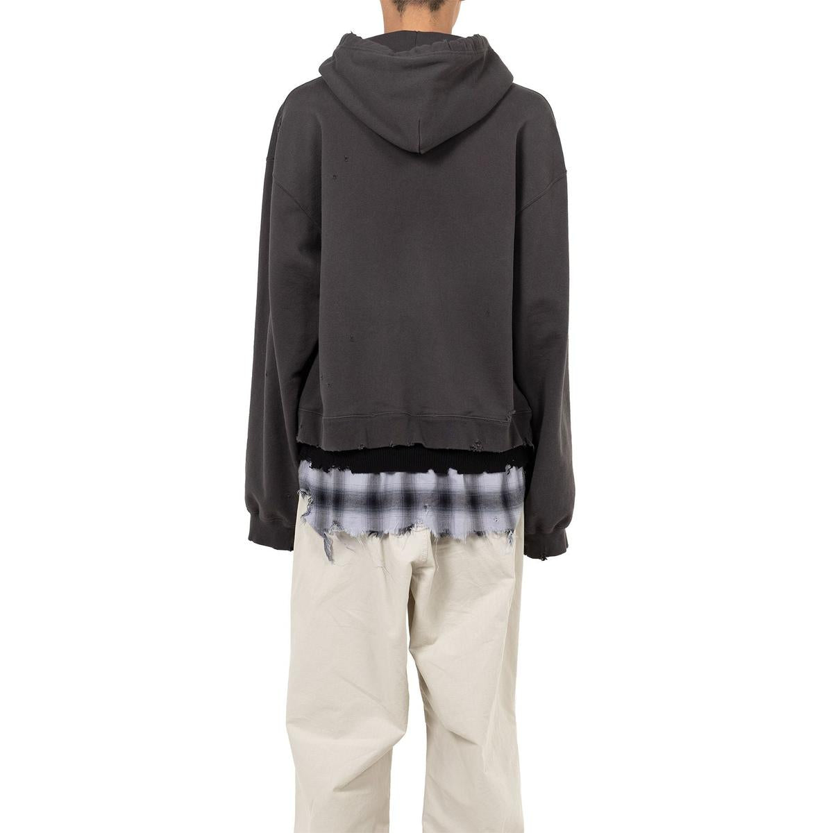 Maison Mihara Triple Layered Half-zip Black Hoodie