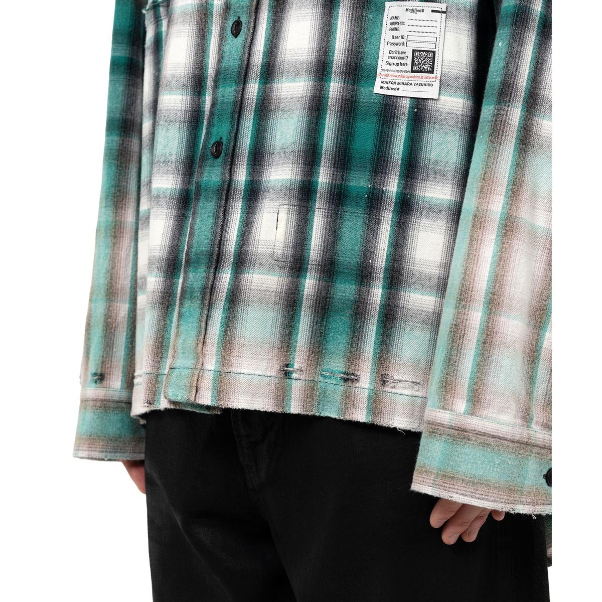 Maison Mihara Vintage Like Check Green Shirt