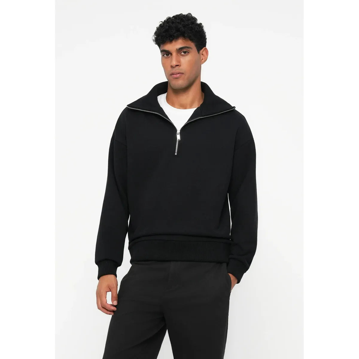 Drykorn Kailep Black Half Zip Sweatshirt