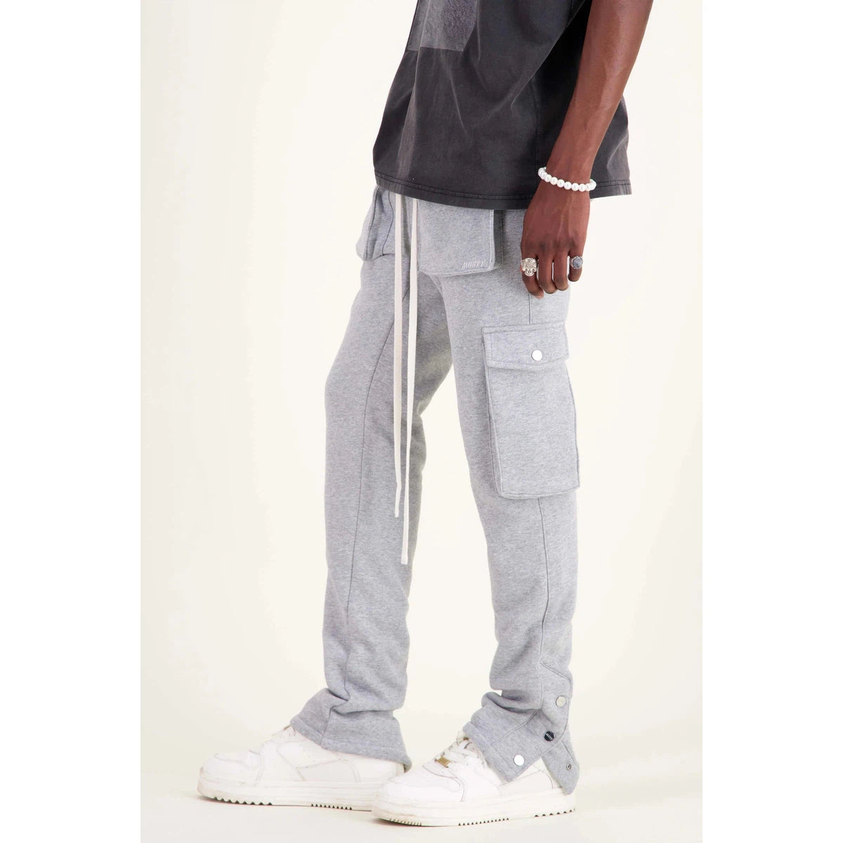 Mouty Grey Fleece Cargo Pants