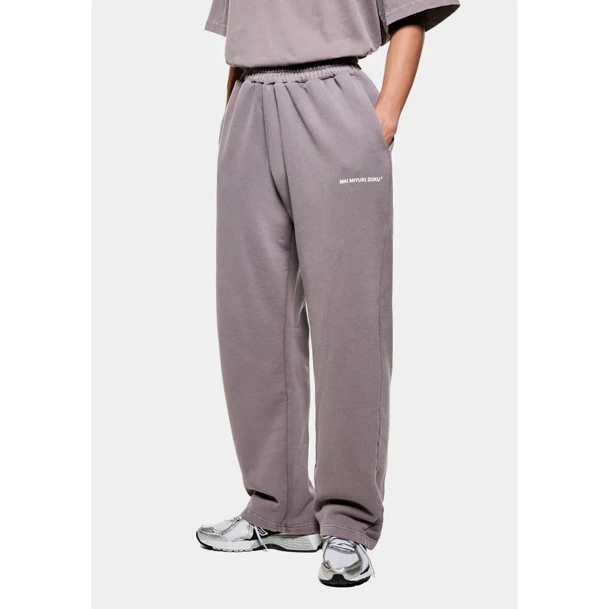 MKI PIGMENT RAISIN UNIFORM WIDE LEG JOGGERS