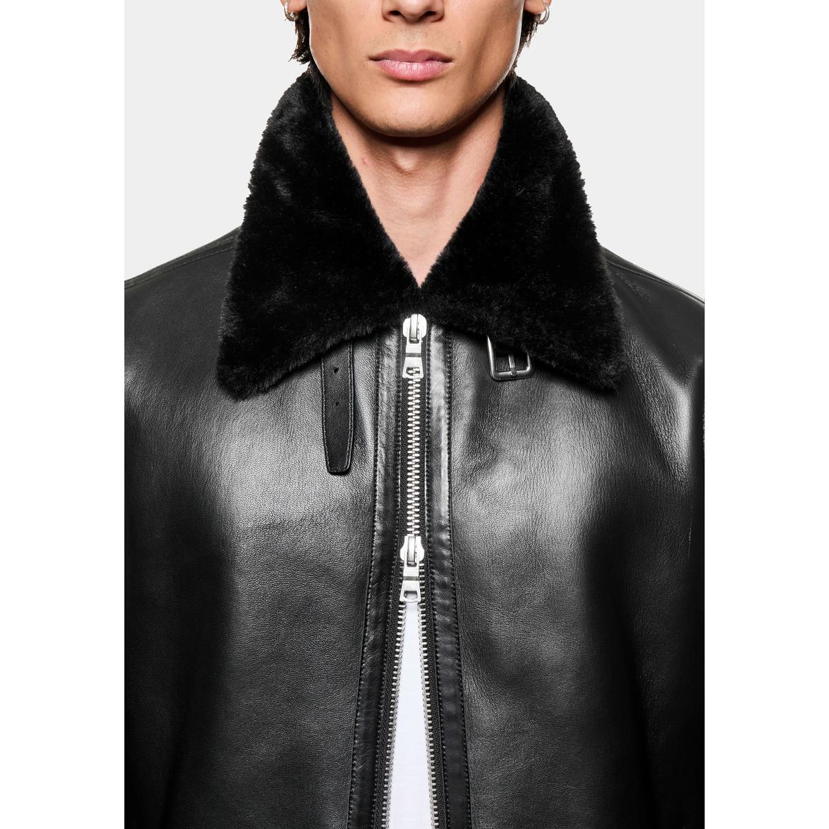 MKI V2 SHEARLING FLIGHT BLACK JACKET