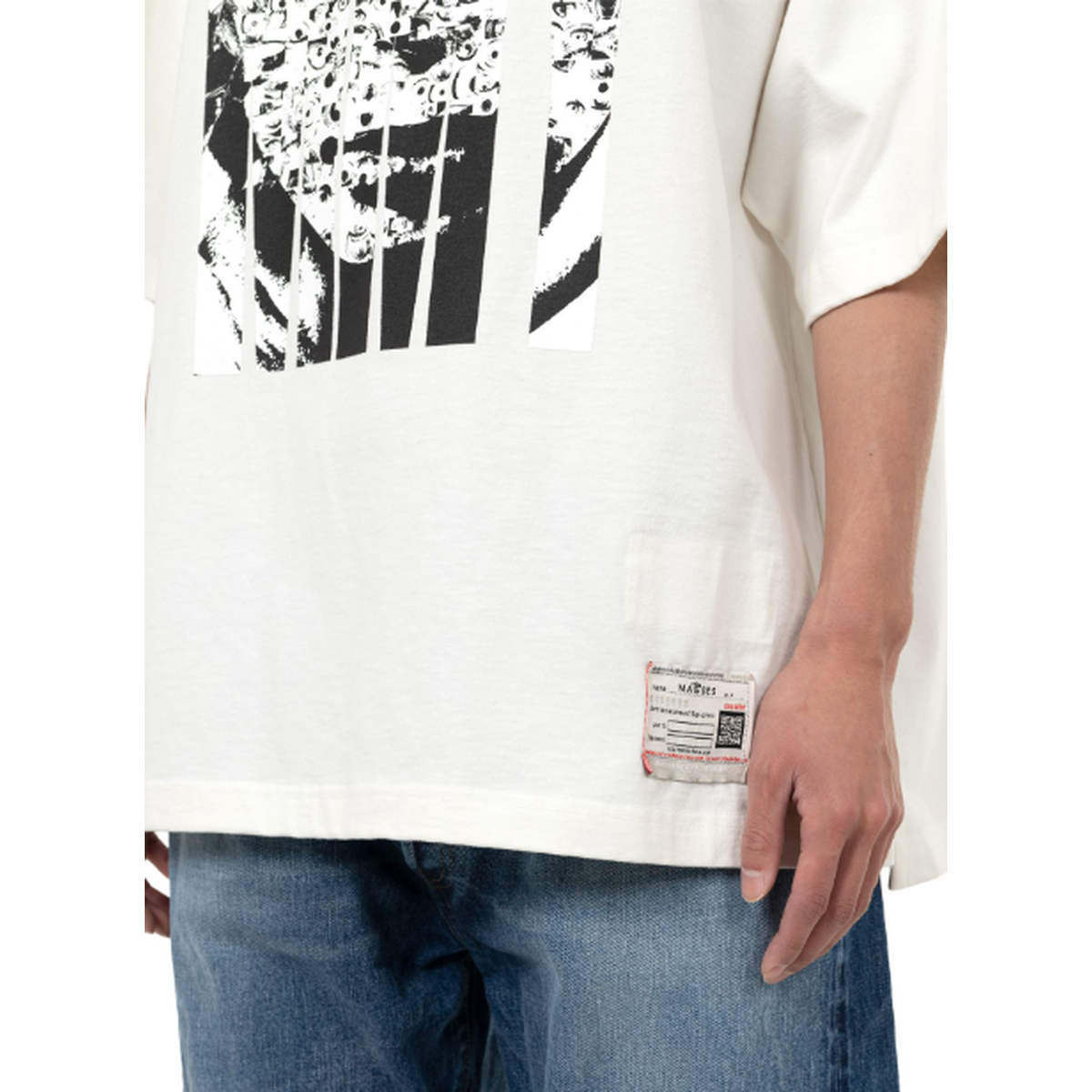 "Maison Mihara x MASSES" Face Print White T-shirt