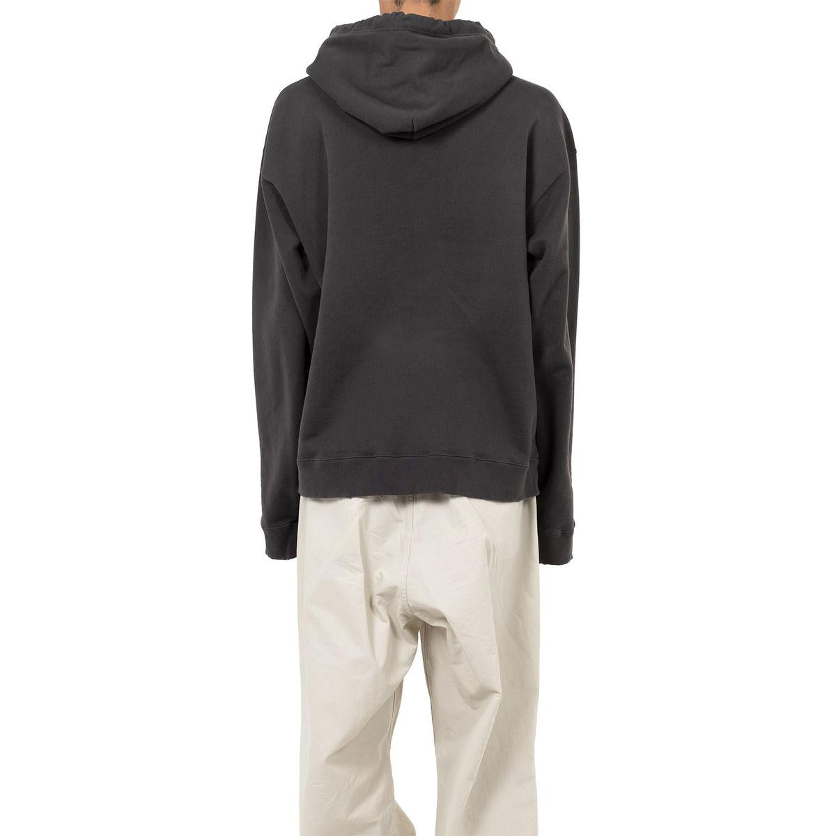 Maison Mihara Dog Printed Embellished Distressed Black Hoodie