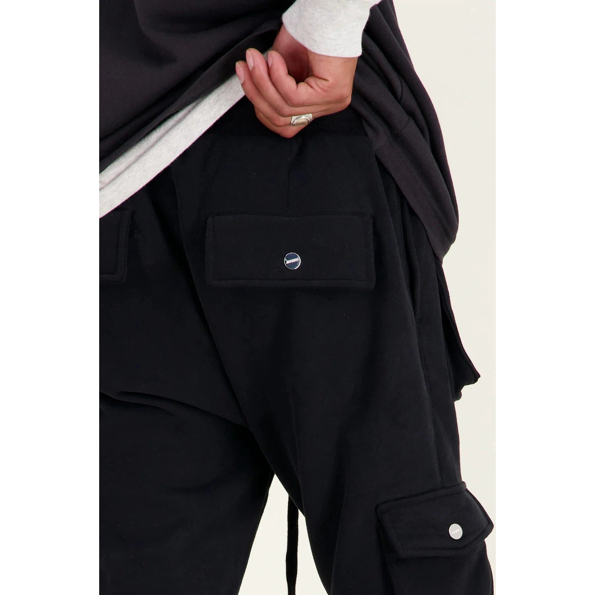 Mouty Black Fleece Cargo Pants