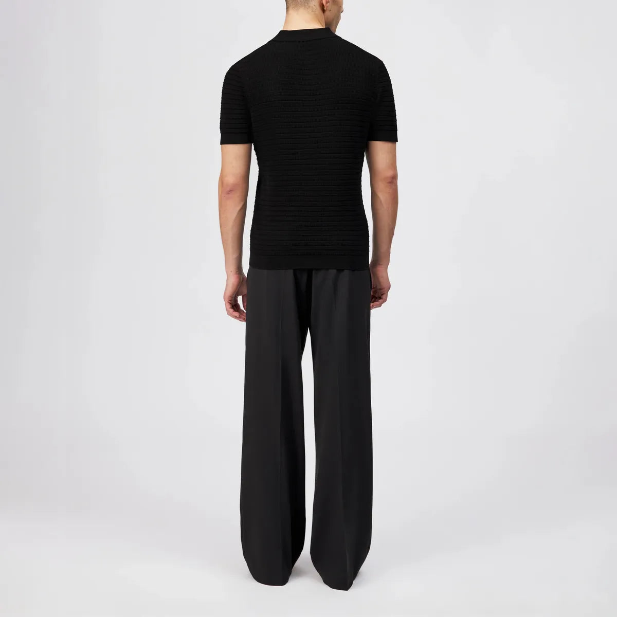 Drykorn Braian Black Knitted Polo Shirt