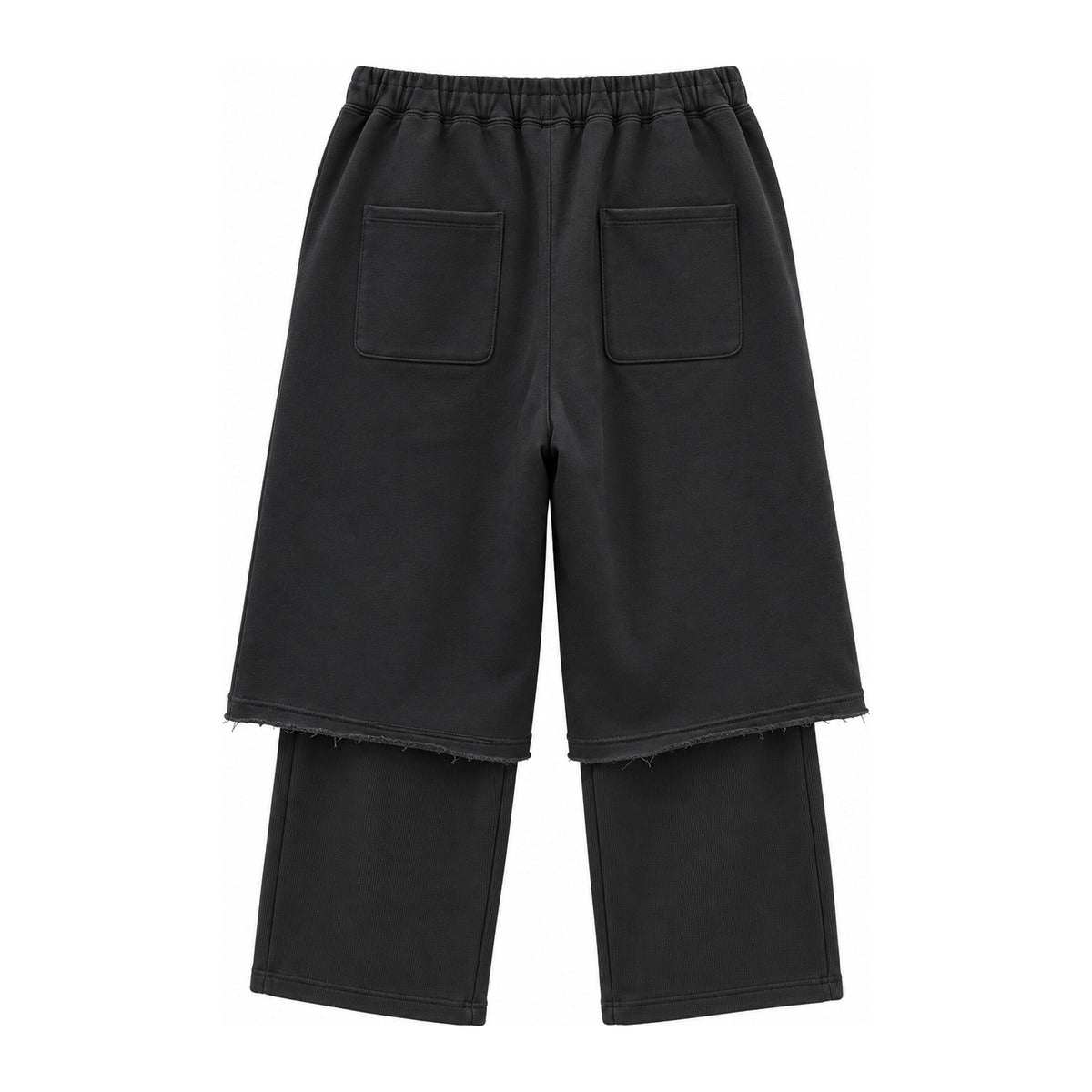 Discovered Layered Wide Trousers in Black