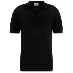 Drykorn Braian Knitted Polo Shirt in Black