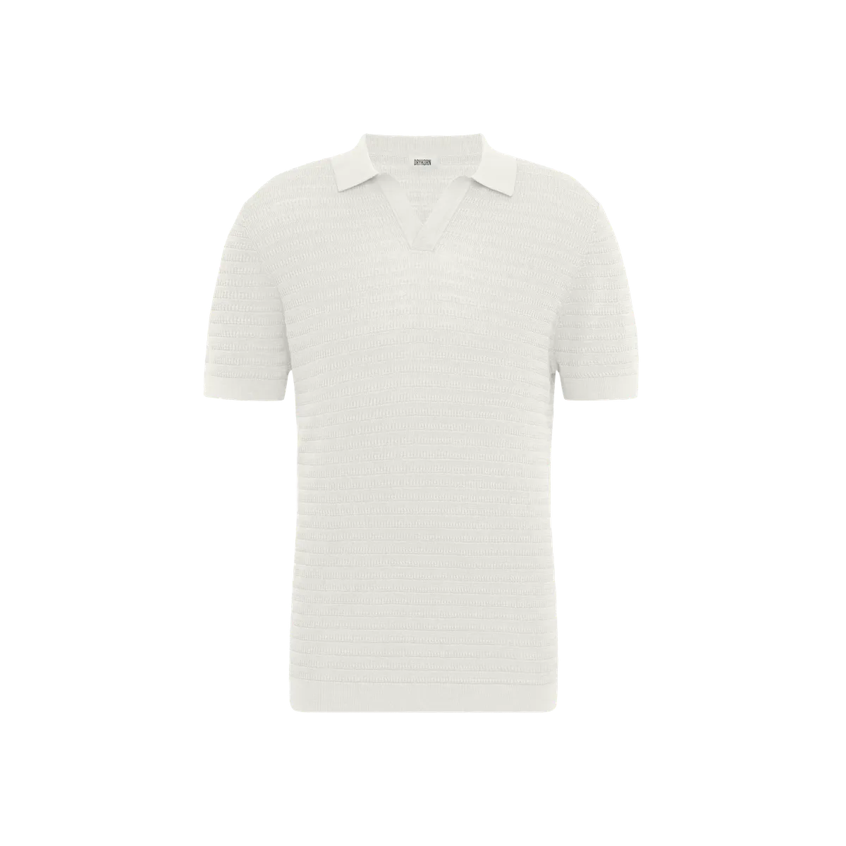 Drykorn Braian Ecru Knitted Polo Shirt