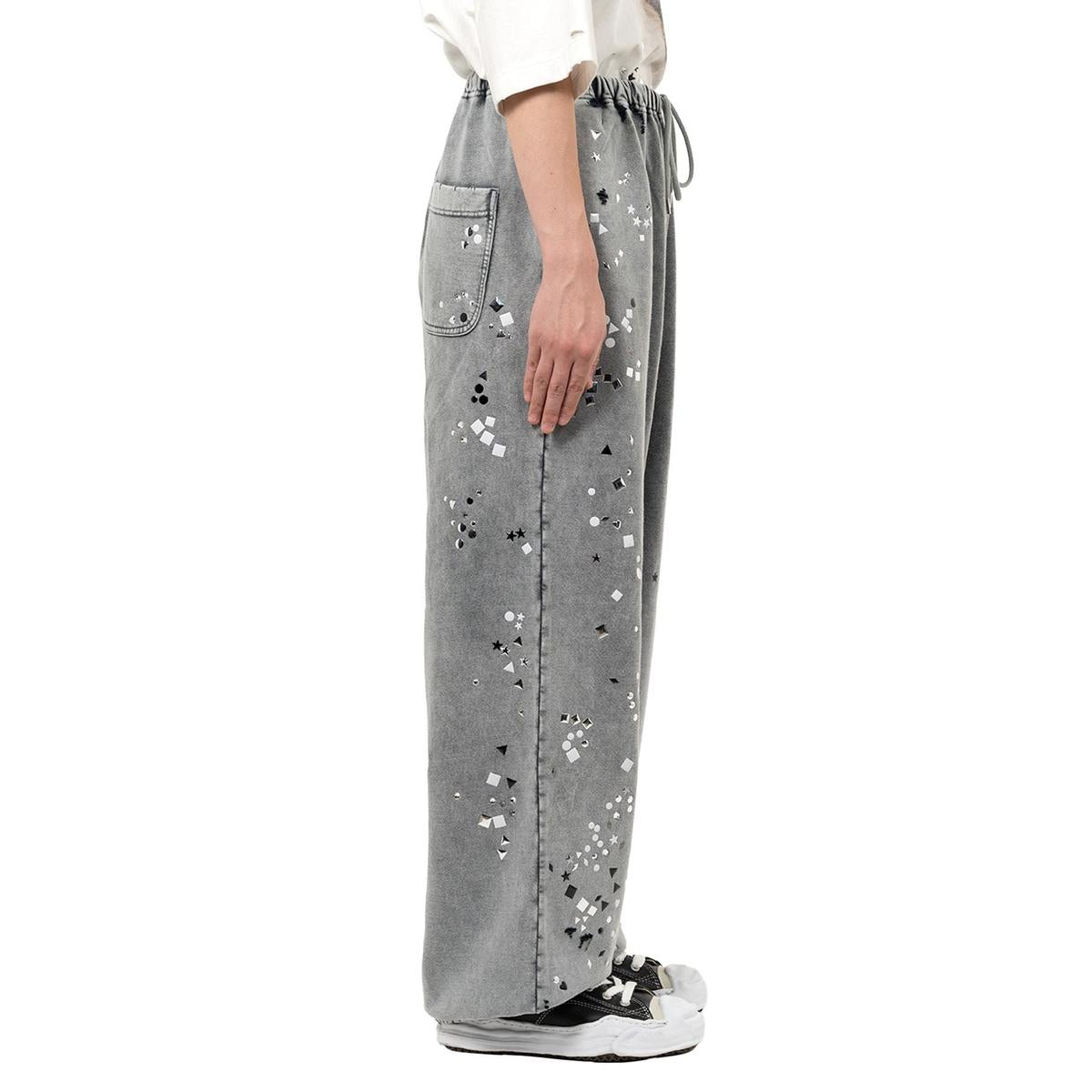 Maison Mihara Embellished Bleached Gray Sweat Pants