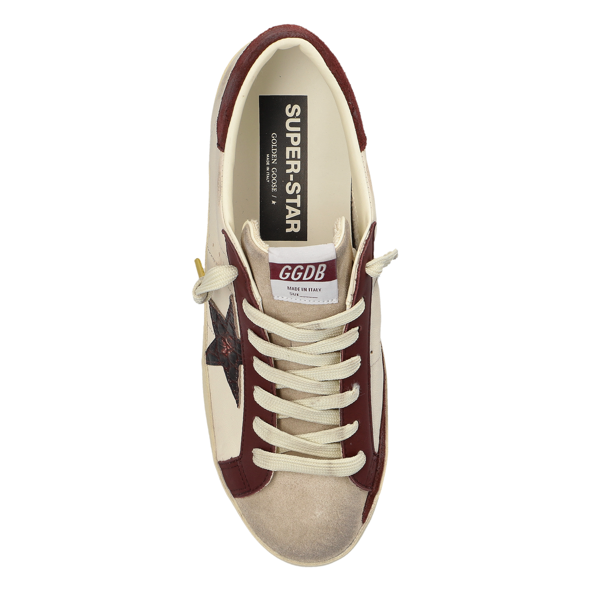 Golden Goose Super Star Suede Toe And Heel Nappa Upper Cocco Printed Star