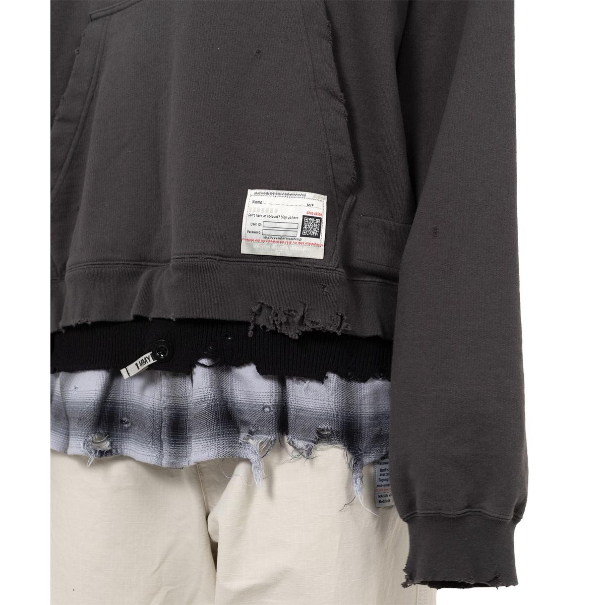 Maison Mihara Triple Layered Half-zip Black Hoodie