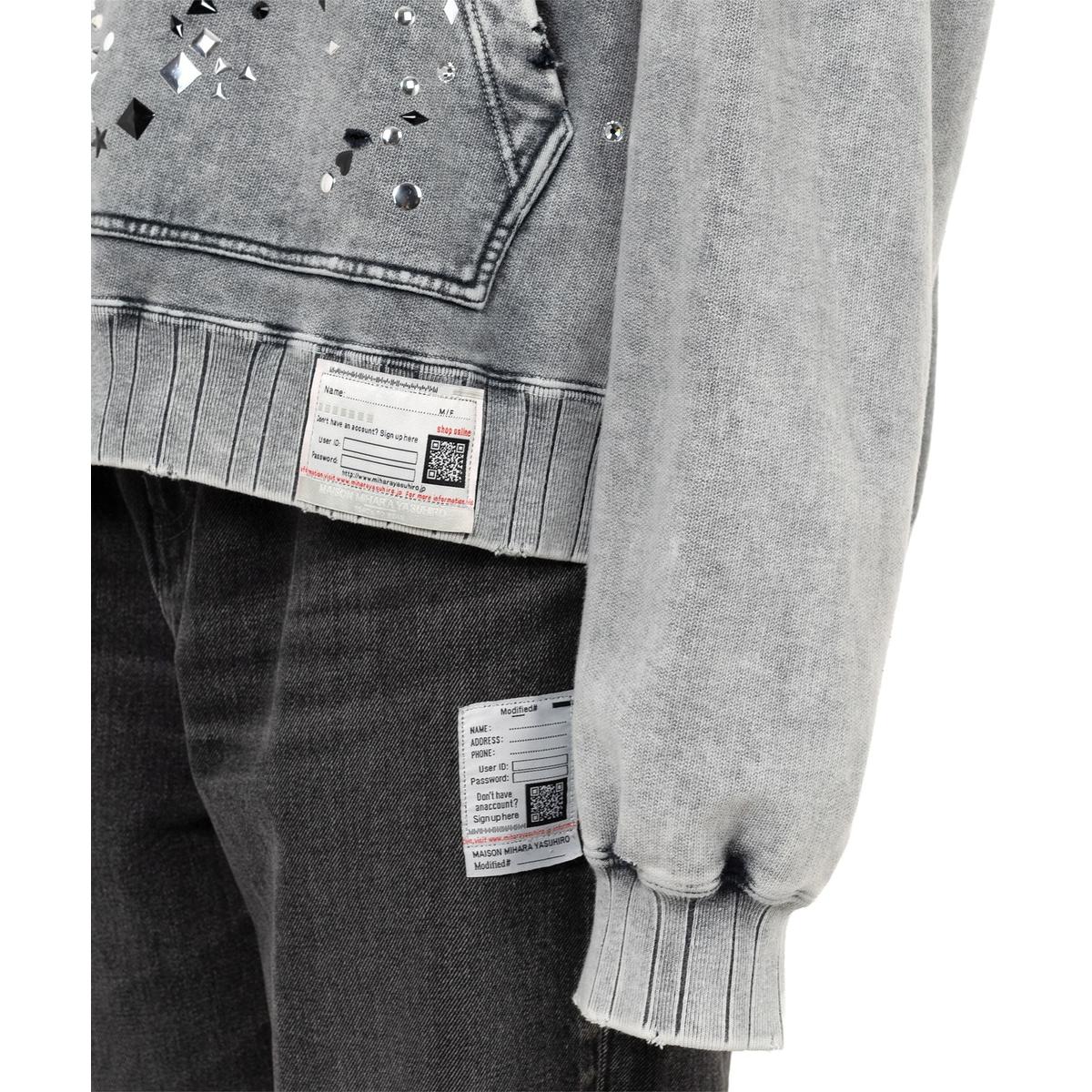 Maison Mihara Embellished Bleached Gray Hoodie