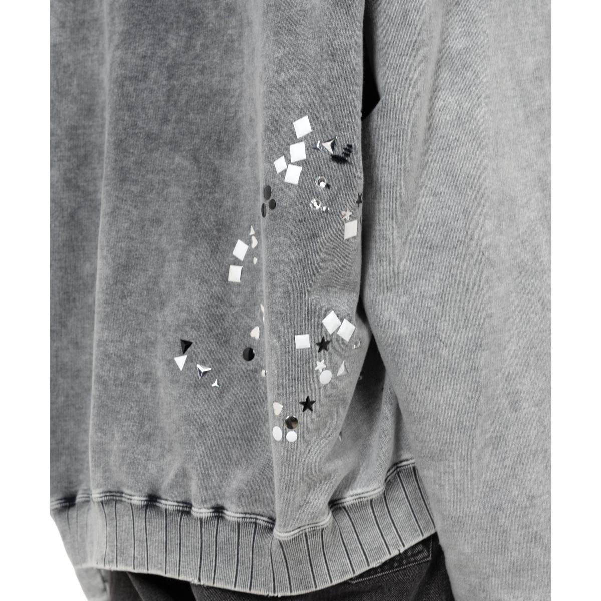Maison Mihara Embellished Bleached Gray Hoodie