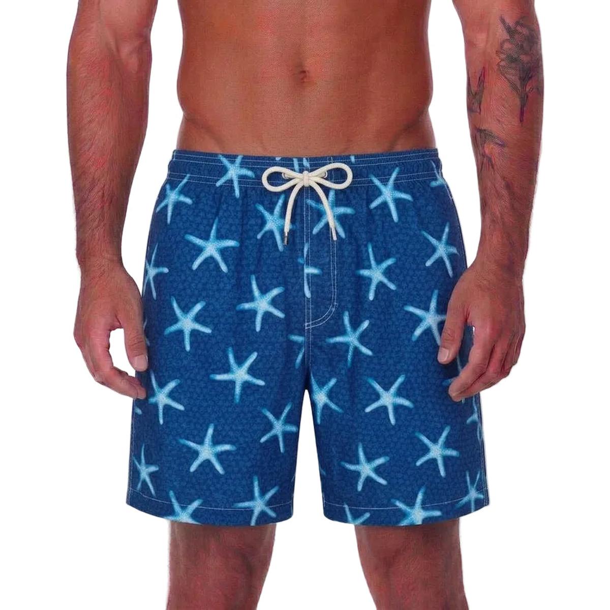 MC2 Saint Barth Lighting Swim Shorts in Blue Starfish Print