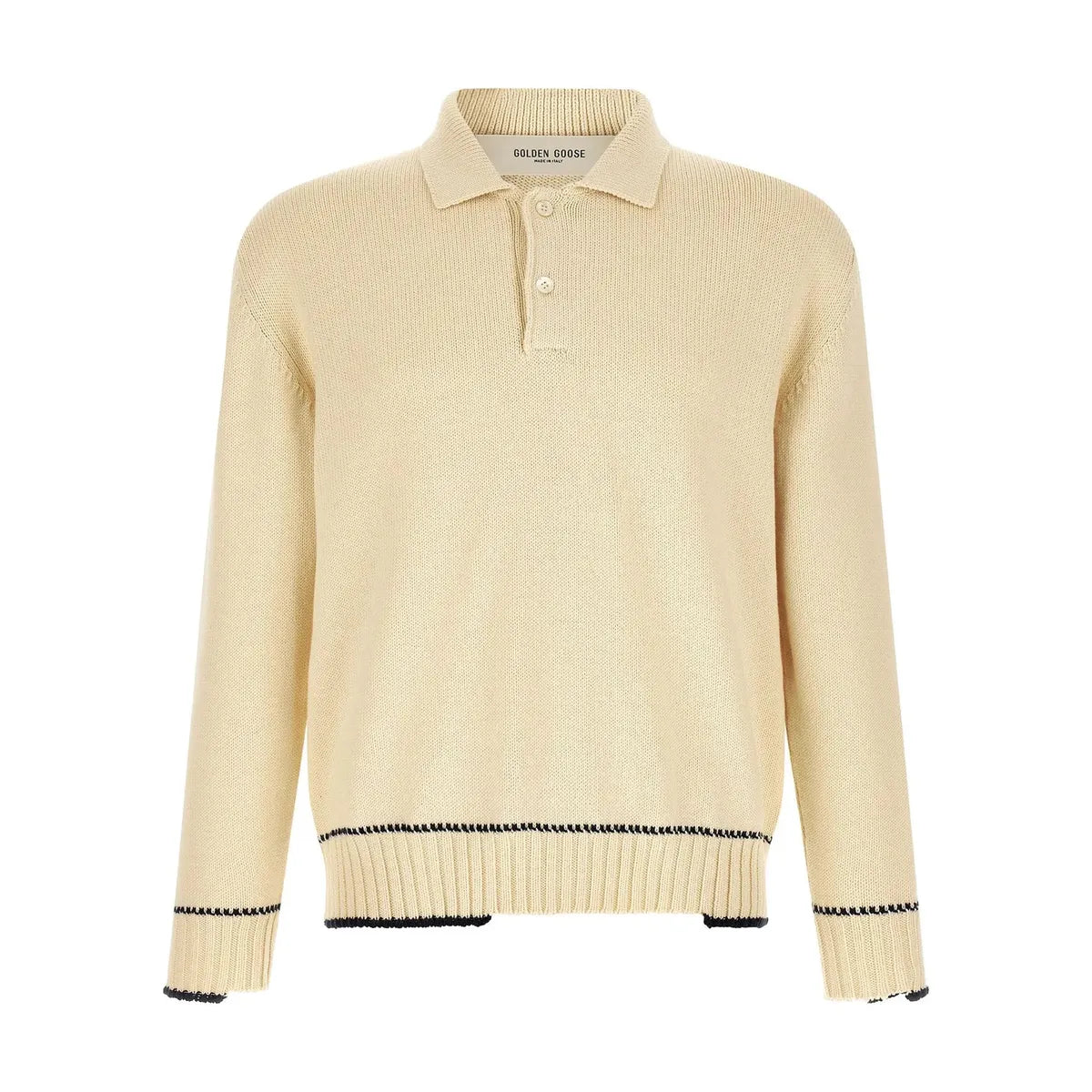 Golden Goose Beige Knitted Polo Shirt
