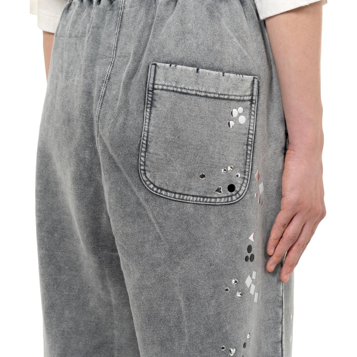 Maison Mihara Embellished Bleached Gray Sweat Pants