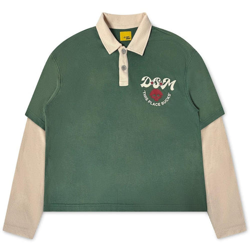Diet Starts Monday Hollywood Waffle Polo in Green