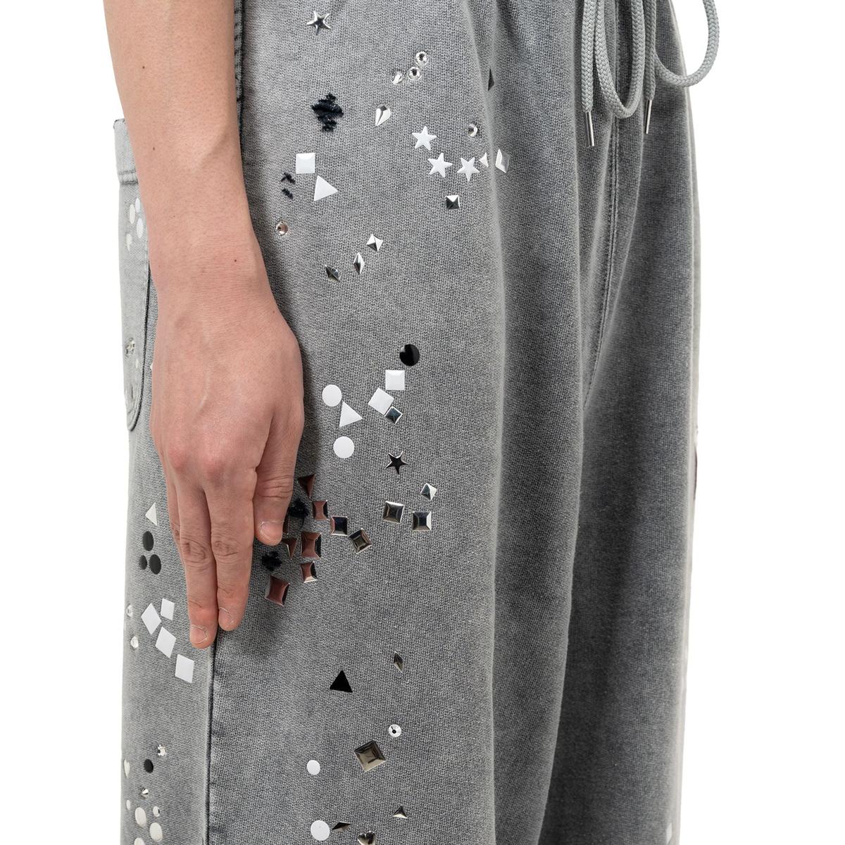 Maison Mihara Embellished Bleached Gray Sweat Pants
