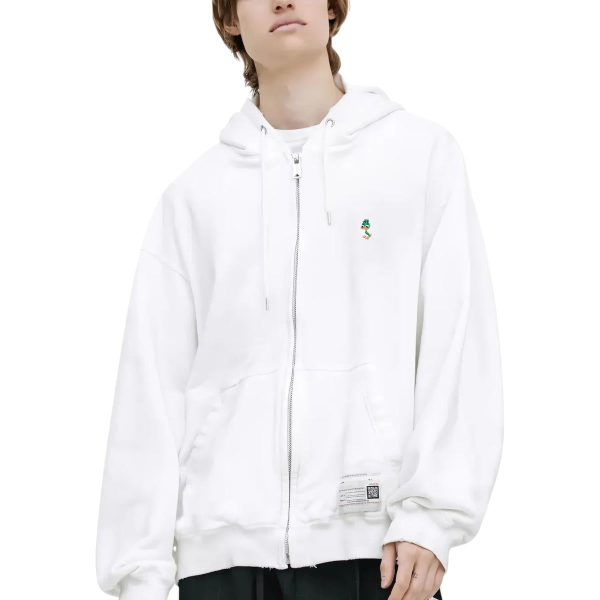 Maison Mihara Yasuhiro White zippered hoodie