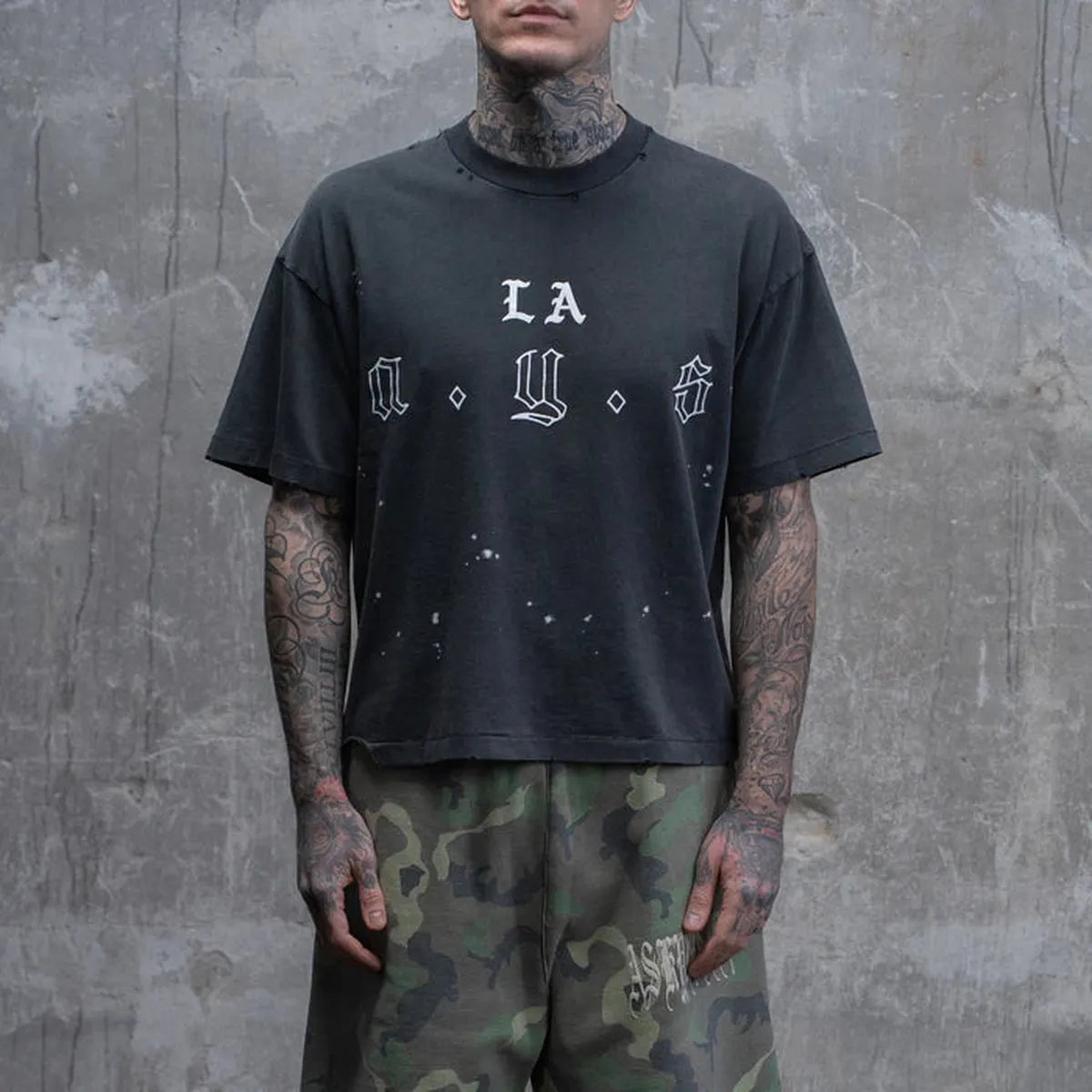 ASKYURSELF LA AYS T-Shirt in Vintage Black