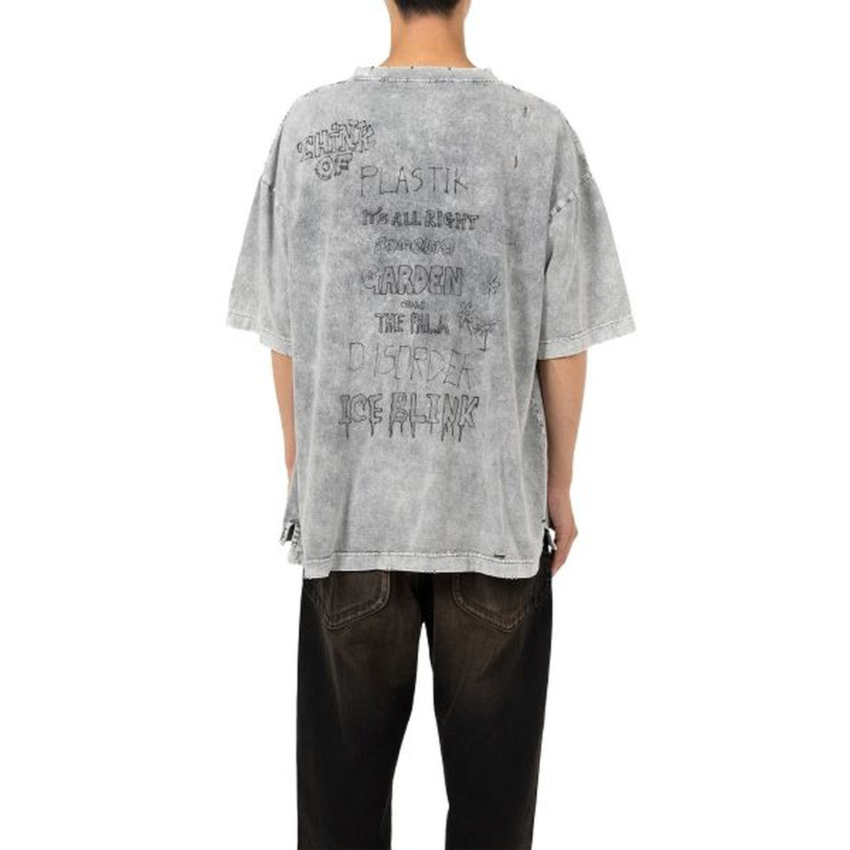 Maison Mihara Distressed Cat Print T-shirt