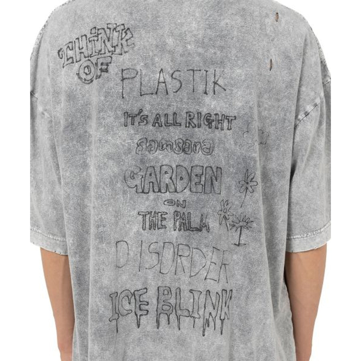 Maison Mihara Distressed Cat Print T-shirt