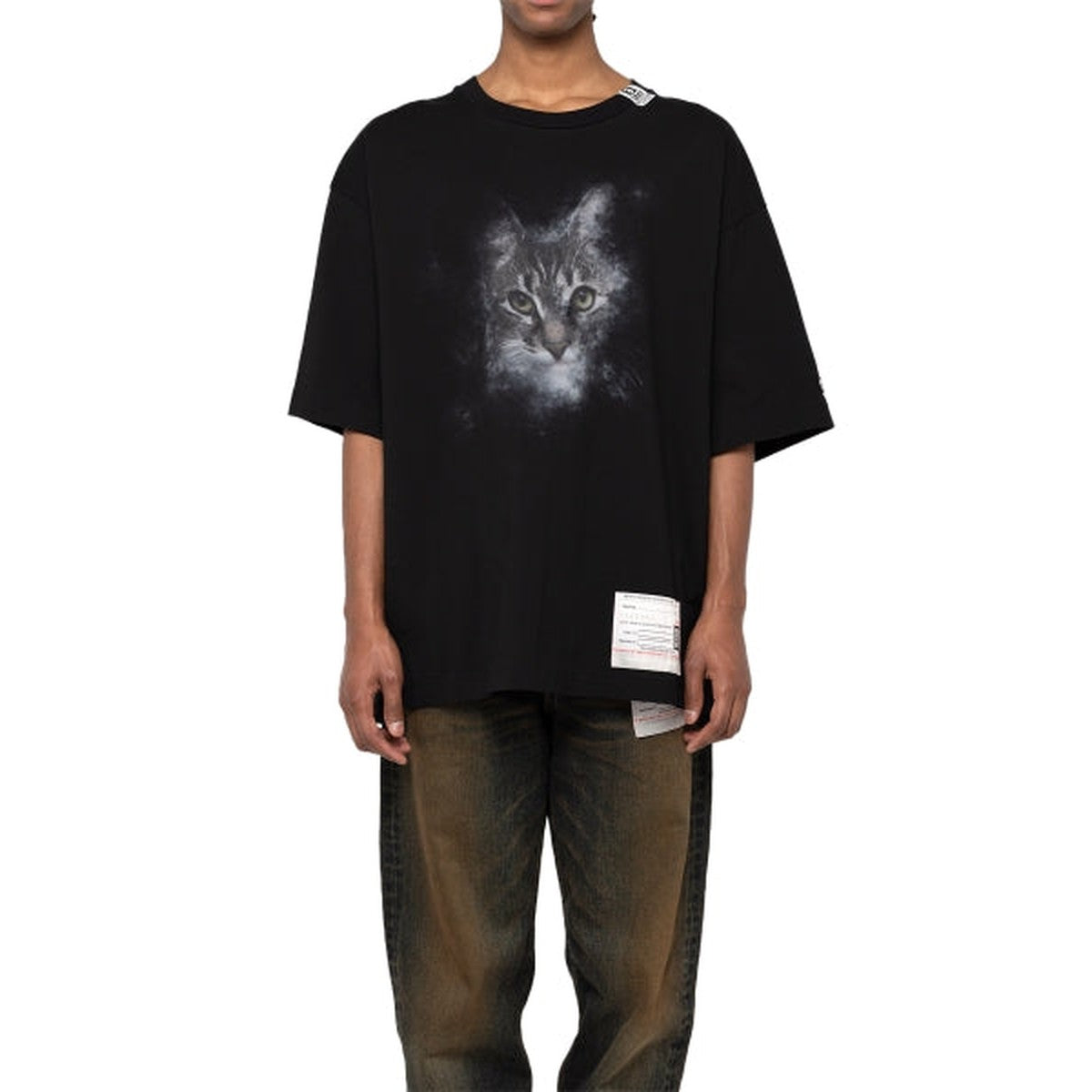 Maison Mihara Cat Printed T-shirt