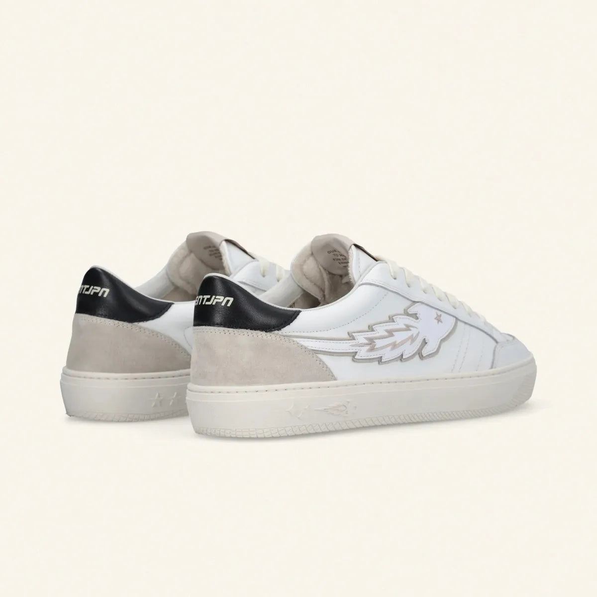 Enterprise Japan Jupiter Rocket Sneakers in White Leather with Black and Daino Details